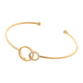0.07ct 14k Yellow Gold Diamond Bangle